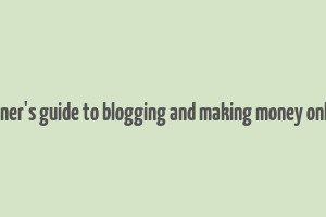 a beginner's guide to blogging and making money online pdf