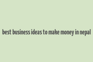 best business ideas to make money in nepal