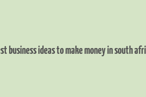 best business ideas to make money in south africa