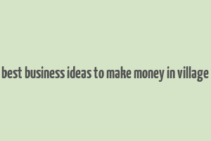 best business ideas to make money in village