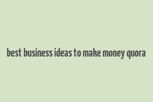 best business ideas to make money quora