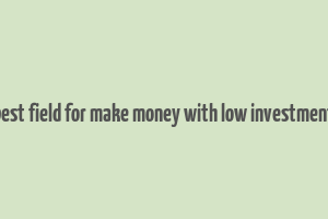 best field for make money with low investment