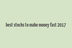 best stocks to make money fast 2017