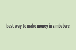 best way to make money in zimbabwe