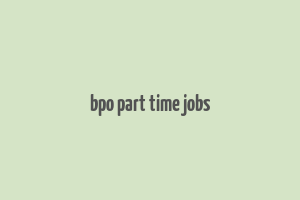 bpo part time jobs