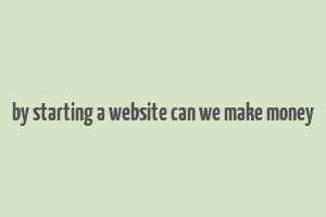 by starting a website can we make money