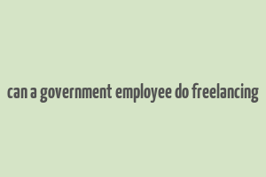 can a government employee do freelancing