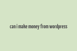 can i make money from wordpress