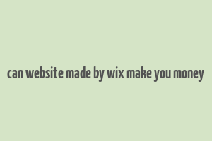 can website made by wix make you money