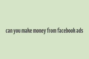 can you make money from facebook ads