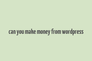 can you make money from wordpress