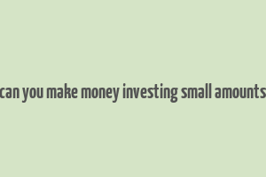 can you make money investing small amounts