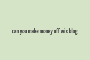 can you make money off wix blog