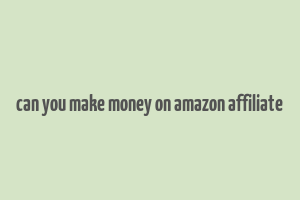 can you make money on amazon affiliate