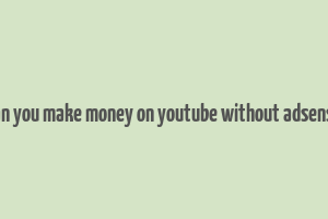 can you make money on youtube without adsense