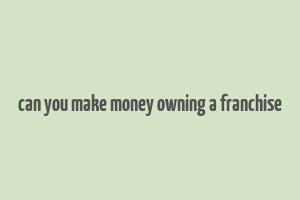 can you make money owning a franchise