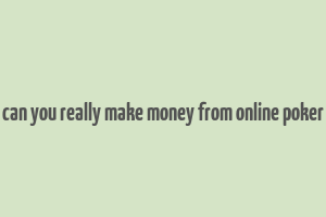 can you really make money from online poker