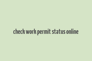 check work permit status online