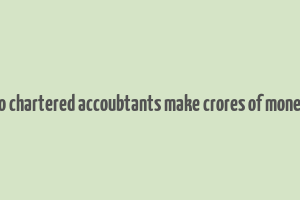 do chartered accoubtants make crores of money