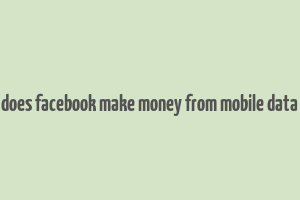 does facebook make money from mobile data