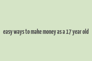 easy ways to make money as a 17 year old