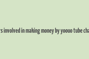 factors involved in making money by yoouo tube channels