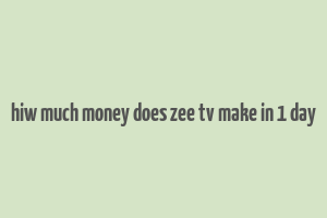 hiw much money does zee tv make in 1 day