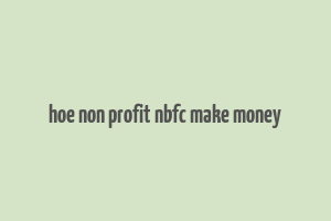 hoe non profit nbfc make money