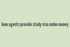 how agents provide study visa make money