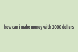 how can i make money with 1000 dollars