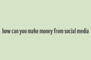 how can you make money from social media