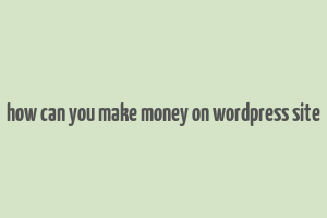 how can you make money on wordpress site