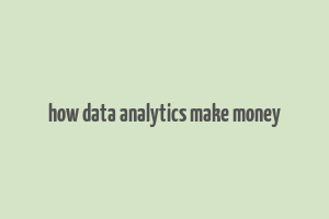 how data analytics make money