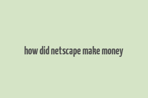 how did netscape make money