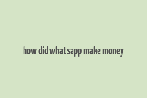 how did whatsapp make money