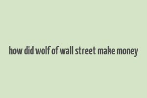 how did wolf of wall street make money