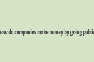 how do companies make money by going public