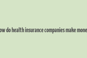 how do health insurance companies make money