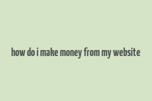 how do i make money from my website