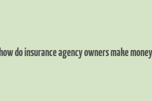 how do insurance agency owners make money