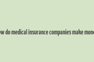 how do medical insurance companies make money