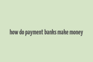 how do payment banks make money