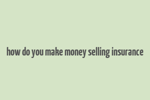 how do you make money selling insurance