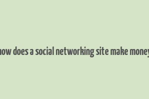 how does a social networking site make money