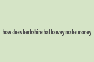 how does berkshire hathaway make money