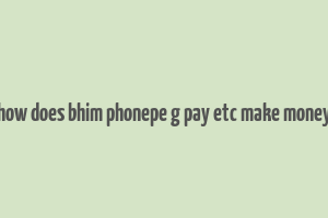 how does bhim phonepe g pay etc make money