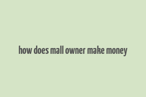 how does mall owner make money