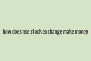 how does nse stock exchange make money