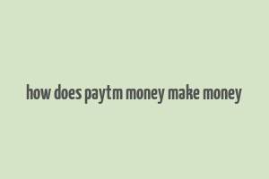 how does paytm money make money