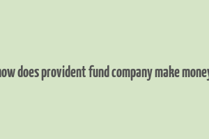 how does provident fund company make money